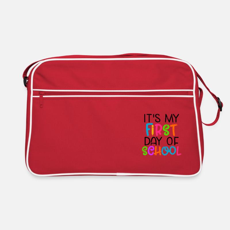 MEIN ERSTER SCHULTAG SCHULE EINSCHULUNG ABC MOTIVE Retro Tasche
