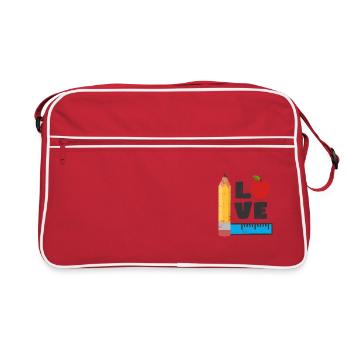 LOVE BACK TO SCHOOL SCHOOL DAY 1ST GRADE APPLE MOTIFS - Retro Bag - red/white - Front