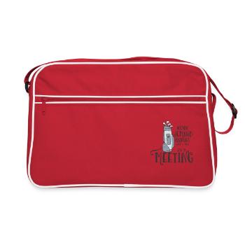 JEMAND ANRUFEN MEETING GOLFER GOLF SPRUCH MOTIVE - Retro Tasche - Rot/Weiß - Vorne