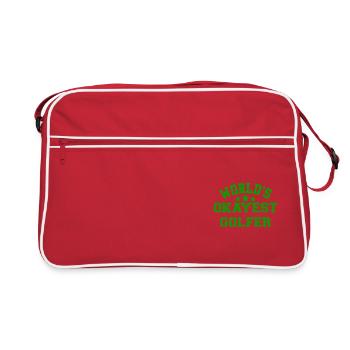 WELTBESTER GOLFER GOLF SPORT BESTEN SPRUCH MOTIV - Retro Tasche - Rot/Weiß - Vorne