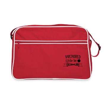 SCHULTAG SCHULKIND EINSCHULUNG SCHULANFANG SPRUCH - Retro Tasche - Rot/Weiß - Vorne