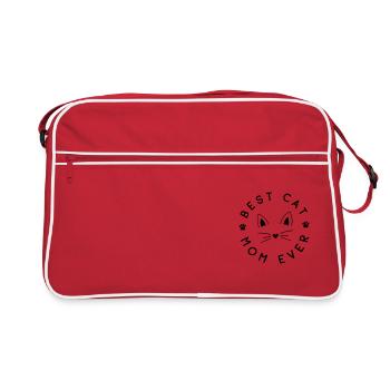MEILLEURS CHATS MAMAN CHATTE TOUJOURS DRÔLE MOTIF DE DICTON - Sac Retro - rouge/blanc - Devant