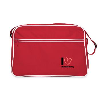 I Love my Mommy - Muttertag Geschenkidee Mom Mama - Retro Tasche - Rot/Weiß - Vorne
