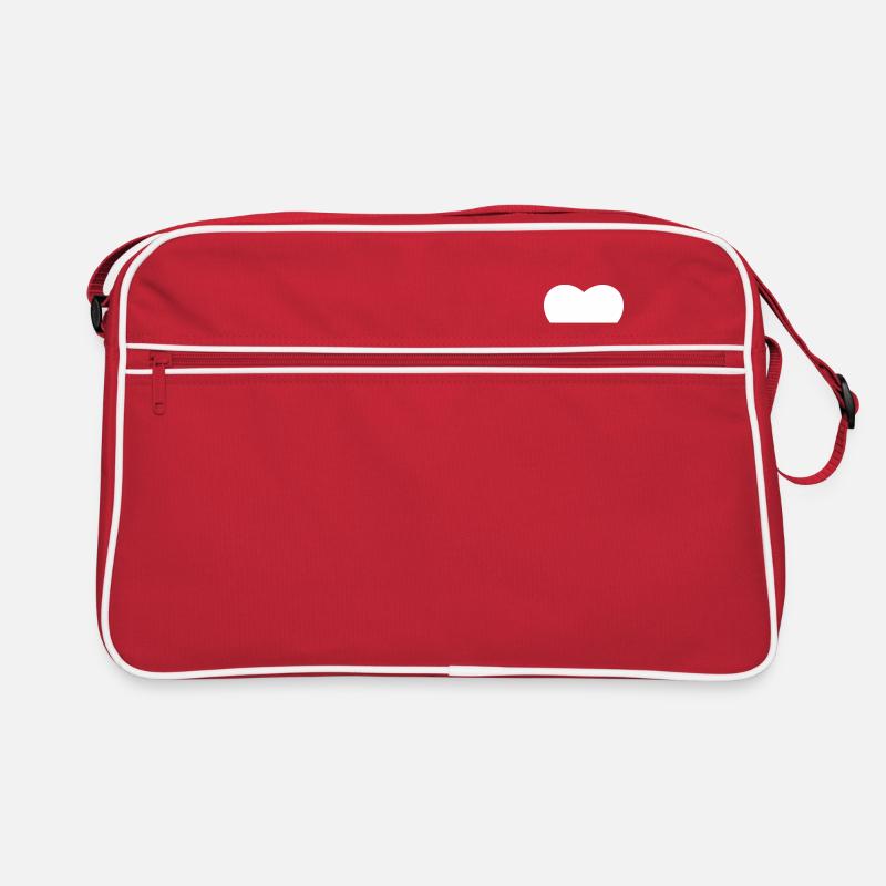 white heart - Retro Bag - red/white