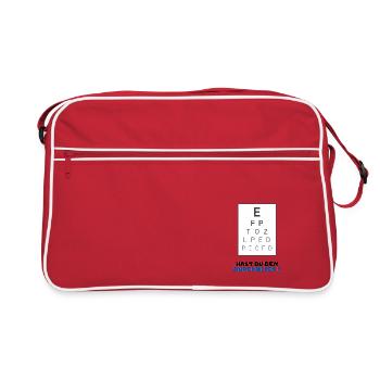 Hast du den Durchblick? Sehtest Tafel für Optiker - Retro Tasche - Rot/Weiß - Vorne