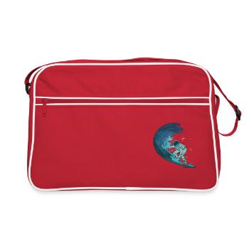 ASTRONAUT SPACE SURFER SURF SURFING SURF MOTIF - Retro Bag - red/white - Front