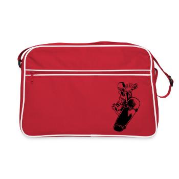 PATINEUR DE GLISSE SK8 LONGBOARD MOTIF DE PATINAGE - Sac Retro - rouge/blanc - Devant