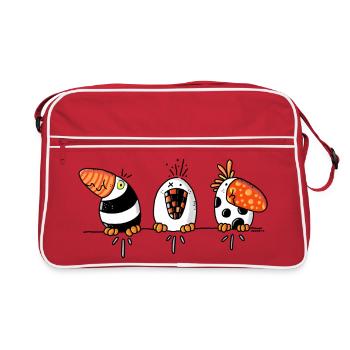 Drôles d'oiseaux - oiseau - Sac Retro - rouge/blanc - Devant