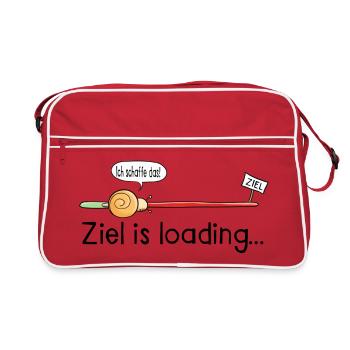 Ziel is loading - Schnecke - Cartoon - Geschenk - Retro Tasche - Rot/Weiß - Vorne