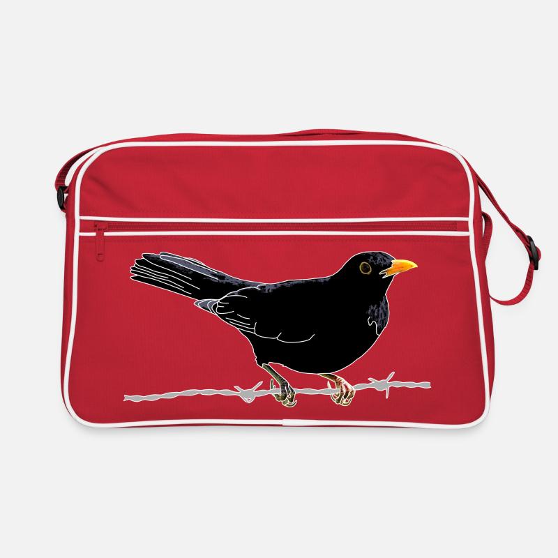 Blackbird on barbed wire Retro Bag