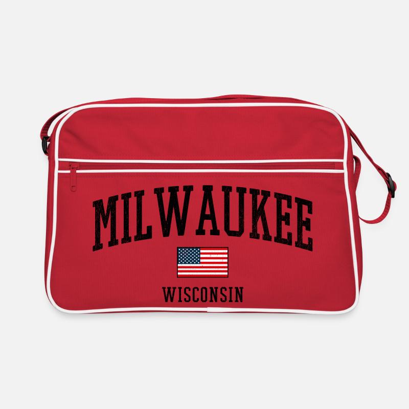 Conception du drapeau Milwaukee, Wisconsin, États-Unis Sac Retro