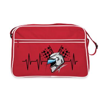 Casque de course Pulse Motorsport Heartbeat Symbol Casque - Sac Retro - rouge/blanc - Devant