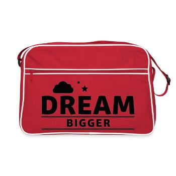 Dream Bigger Citation Inspirante Design - Sac Retro - rouge/blanc - Devant