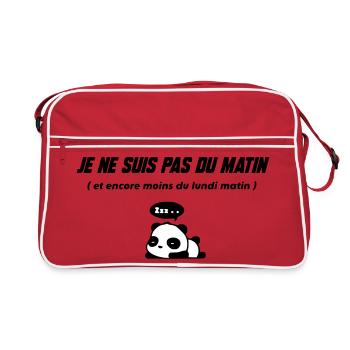 Sleeper Panda Illustration - Retro Bag - red/white - Front