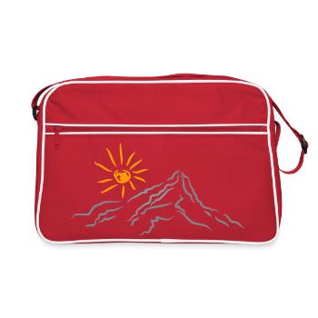 Paysage naturel montagneux - Sac Retro - rouge/blanc - Devant