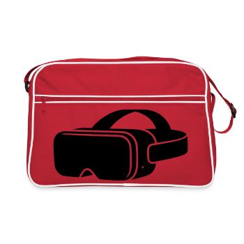 VR Brille Headset Icon - Retro Tasche - Rot/Weiß - Vorne