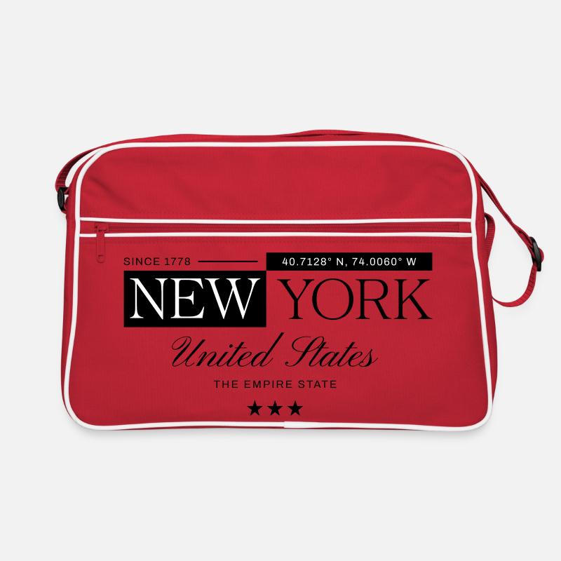 New York Coordinates Typographic Retro Bag