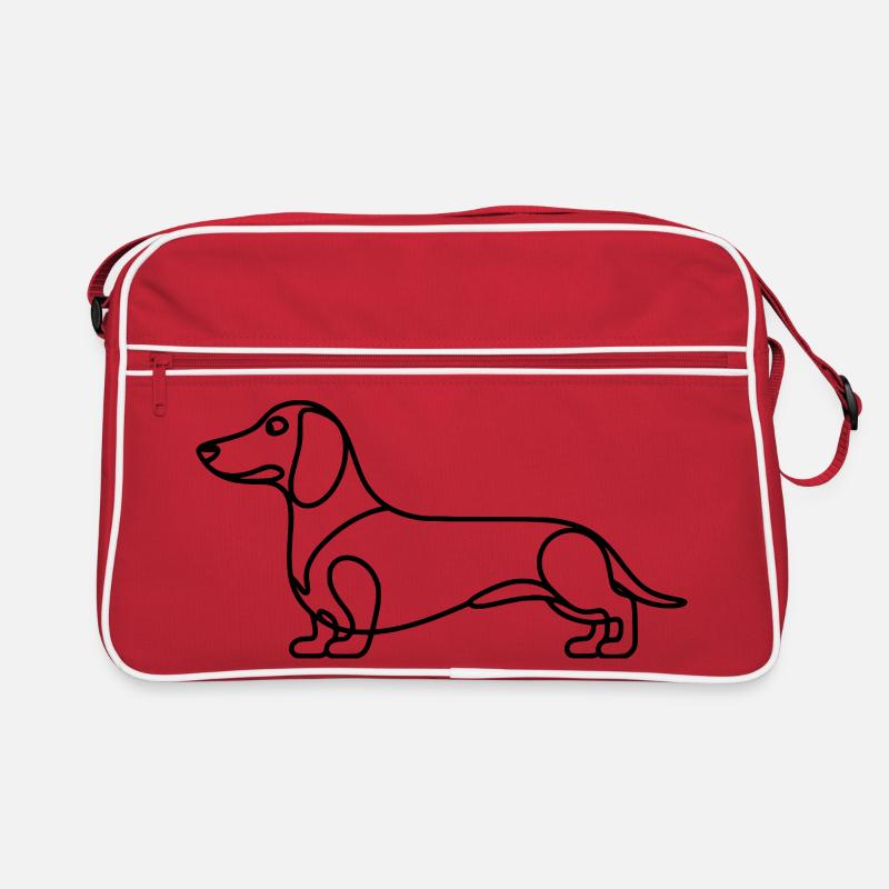 Dessin linéaire du teckel Sac Retro