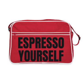 Espresso Yourself - T-shirt Drôle de Café - Sac Retro - rouge/blanc - Devant