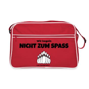 Wir kegeln nicht zum Spaß - Retro Tasche - Rot/Weiß - Vorne