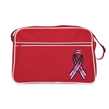 Solidarité Mort Elizabeth II Ruban de paix - Sac Retro - rouge/blanc - Devant