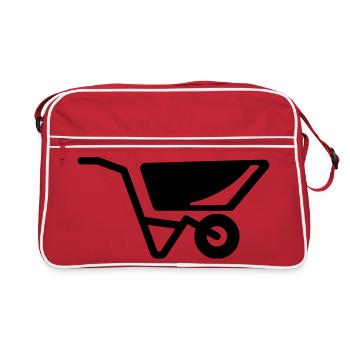 Schubkarre - Retro Tasche - Rot/Weiß - Vorne