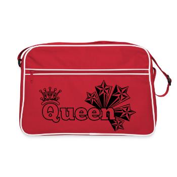 Queen with stars and crown - Retro Bag - red/white - Front