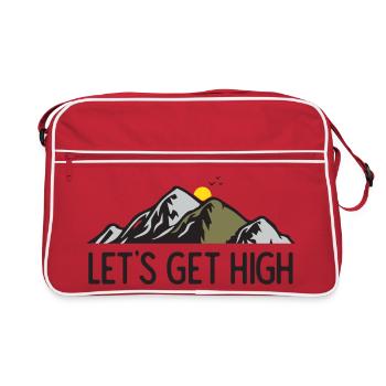 Mountains - Let's Get High - Retro Bag - red/white - Front