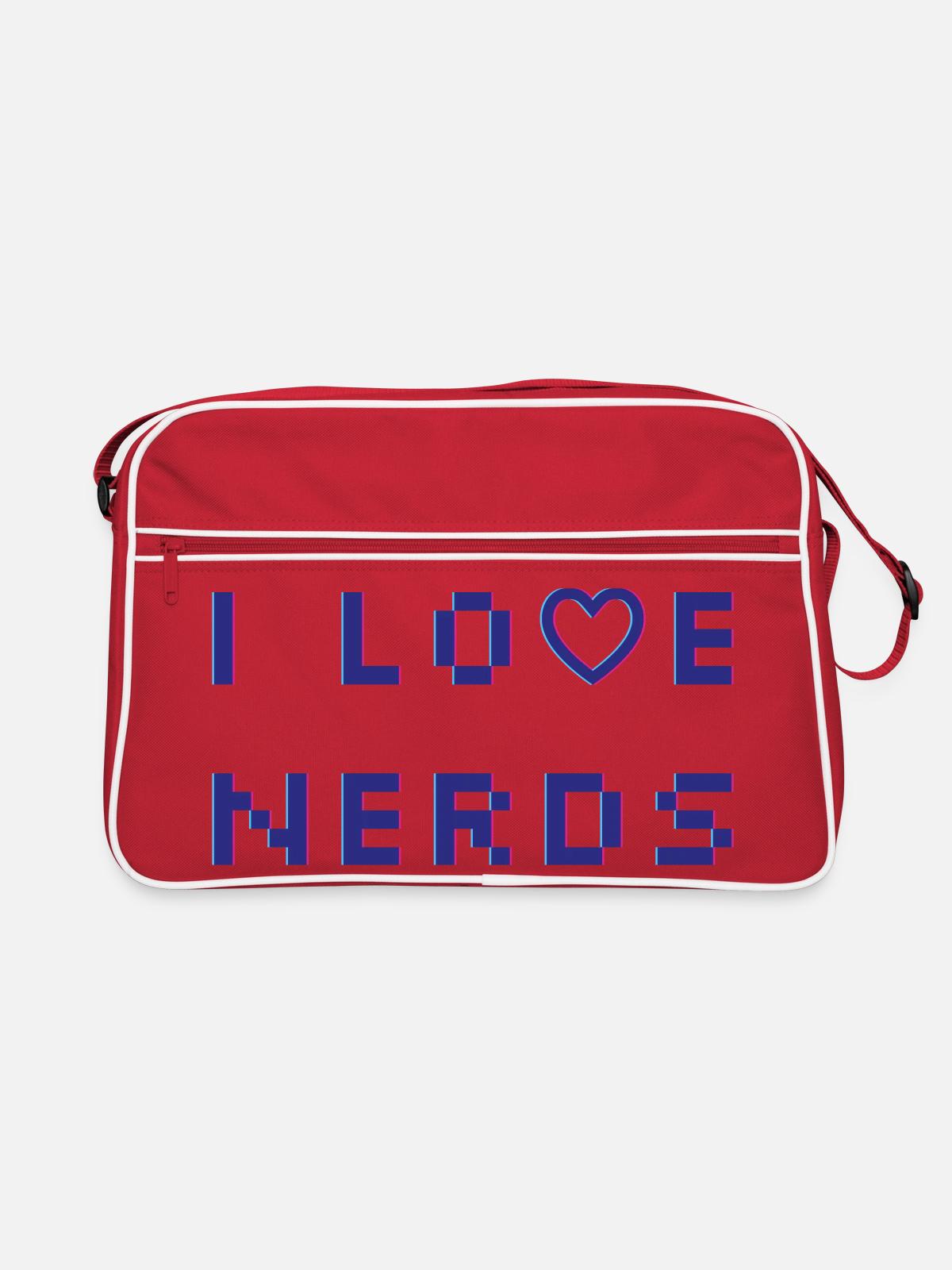 I love Nerds - Retro Bag - red/white - Front