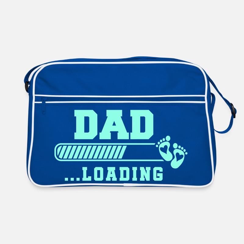 Father-loading with hearts and footprints Retro Bag