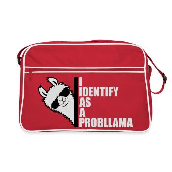 Je m’identifie comme un probllama Cool Lama Problem Spruch - Sac Retro - rouge/blanc - Devant
