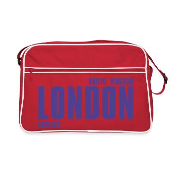 London Bold Typo Purple - Retro Tasche - Rot/Weiß - Vorne