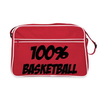 100% basketball – énergie passion terrain  - Sac Retro - rouge/blanc - Devant