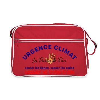 Urgence_climat_casser_le_train-train - Sac Retro - rouge/blanc - Devant