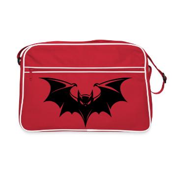 Fledermaus Gothic Logo - Retro Tasche - Rot/Weiß - Vorne