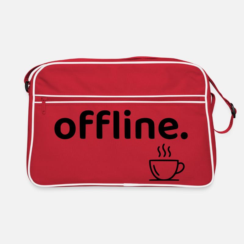 Offline minimalistisches Kaffee-Hemd Retro Tasche