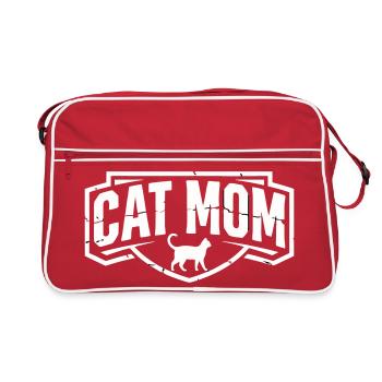Blason vintage de la Cat Mom - Sac Retro - rouge/blanc - Devant