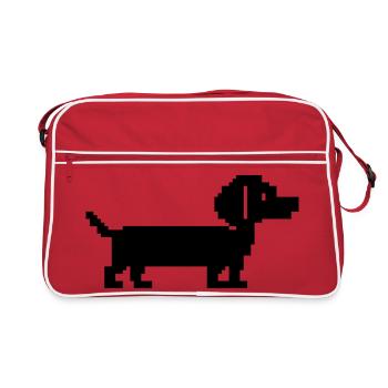 Teckel Teckel Pixel Art rétro - Sac Retro - rouge/blanc - Devant