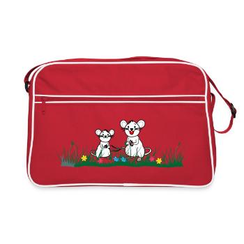 im Gras - Retro Tasche - Rot/Weiß - Vorne
