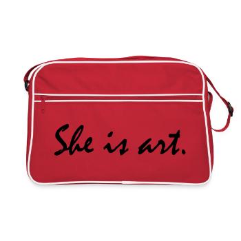 She is art - Retro Bag - red/white - Front