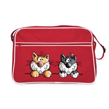 Deux chats - Sac Retro - rouge/blanc - Devant