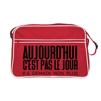 Aujourd'hui c'est pas le Jour /P.S Demain non plus - Sac Retro - rouge/blanc - Devant