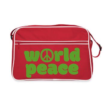 Paix mondiale - Vert - Sac Retro - rouge/blanc - Devant