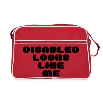 Eine behinderte Person sieht so aus * - Retro Tasche - Rot/Weiß - Vorne