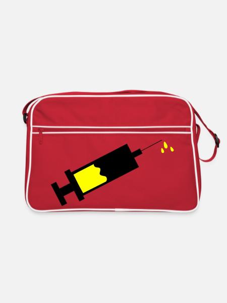 Spritze Arzt Ärztin Geschenk Krankenschwester  - Retro Tasche - Rot/Weiß