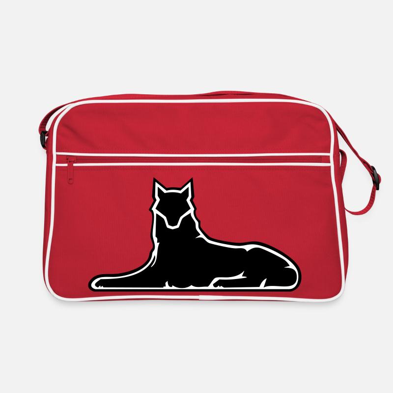Wolf von Ichkeria 2024 - Retro Tasche - Rot/Weiß