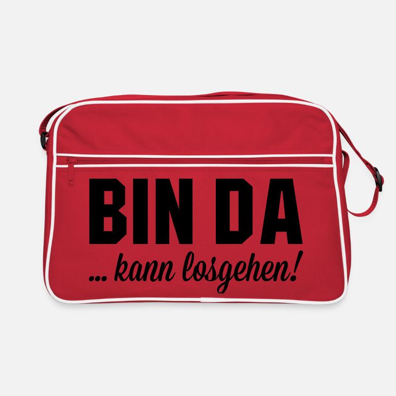 Bin da kann losgehen Retro Tasche