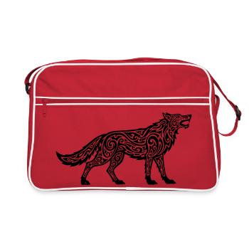 Loup du Caucase - Sac Retro - rouge/blanc - Devant