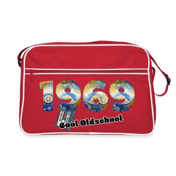 1969 Jahrgang Retro Vintage – Kassette – Cool Olds - Retro Tasche - Rot/Weiß - Vorne