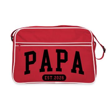 Dad Est 2026 New Dad Mama Schwangerschaft Vater 26 - Retro Tasche - Rot/Weiß - Vorne